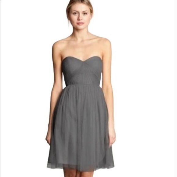 Jenny Yoo Collection Convertible Wren Gray Corsett tulle dress size 14 - Picture 2 of 15